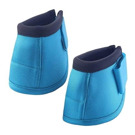 Horse Bell Boots Lightweight Pair Portable Equestrian Equipment Blue Color M