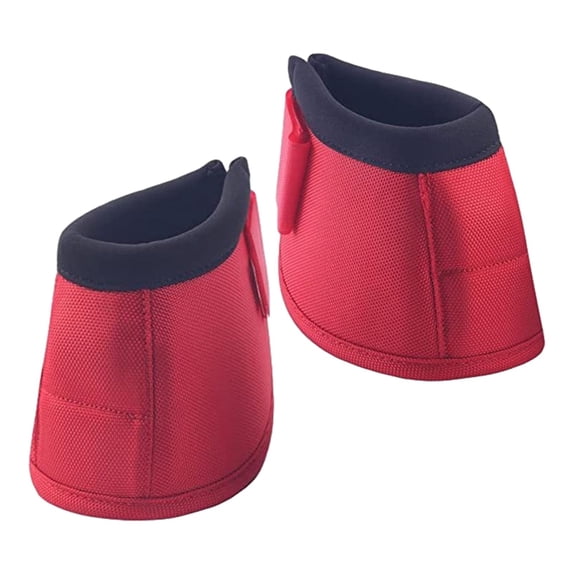 Horse Bell Boots Lightweight Pair Portable Equestrian Equipment Red Color L