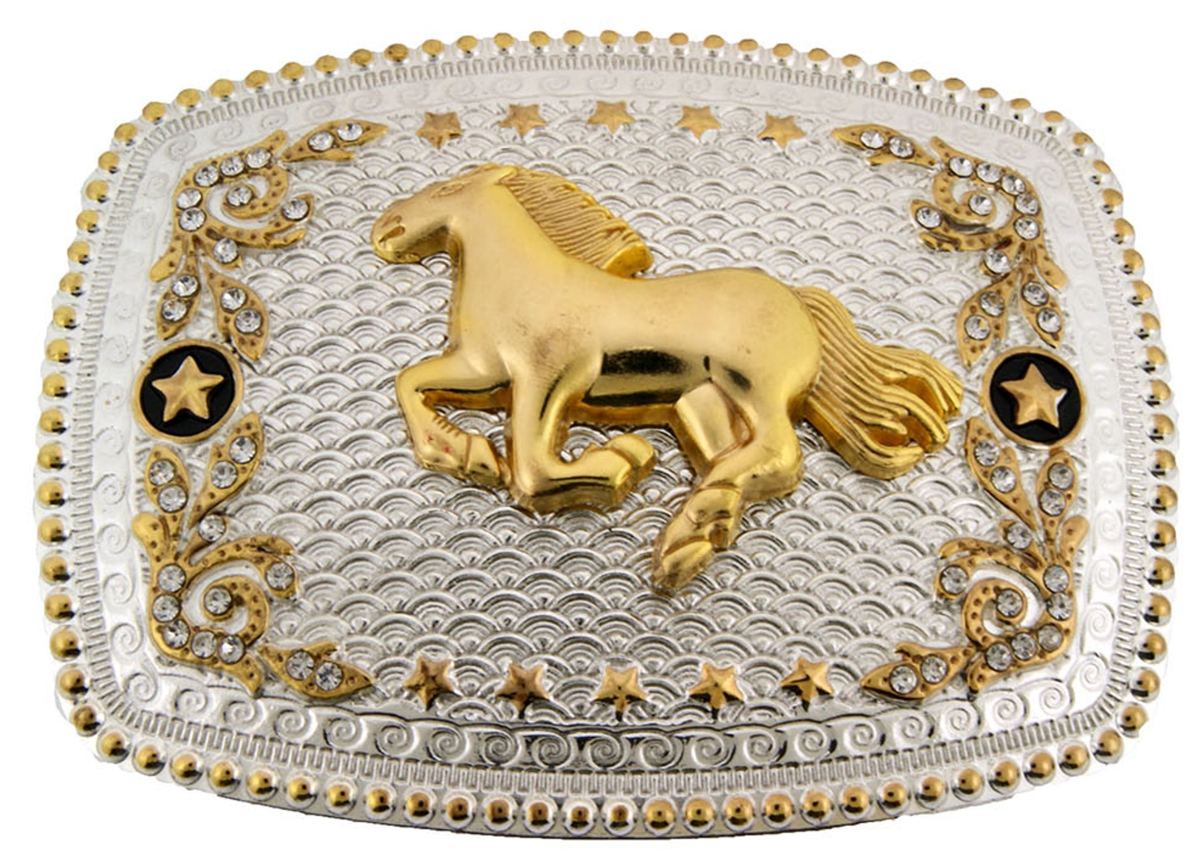 Western Gold Silver Buckle Rodeo Cowboy 2'' 1.5'' Horseshoe Horse Head Cabeza De Caballo De