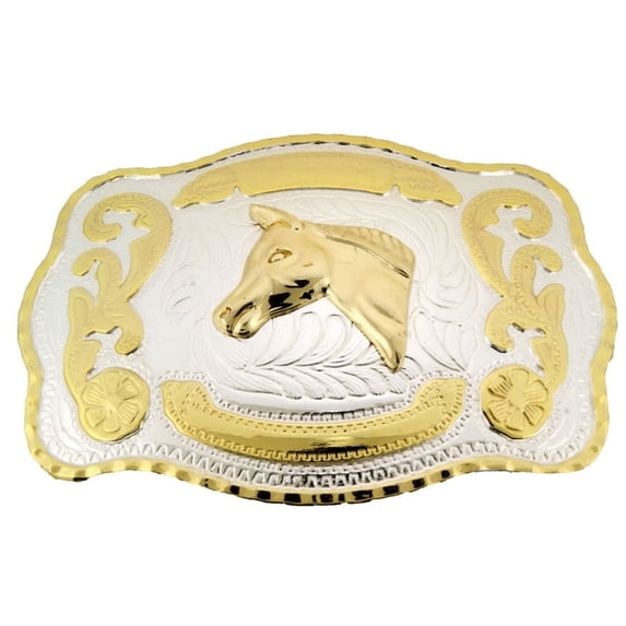 Horse Belt Buckle Western Texas Cowboy Rodeo Fashion Costume Silver Metal New Big