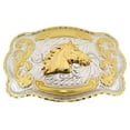thumbnail image 1 of Horse Belt Buckle Western Texas Cowboy Rodeo Fashion Costume Silver Metal New Big, 1 of 4