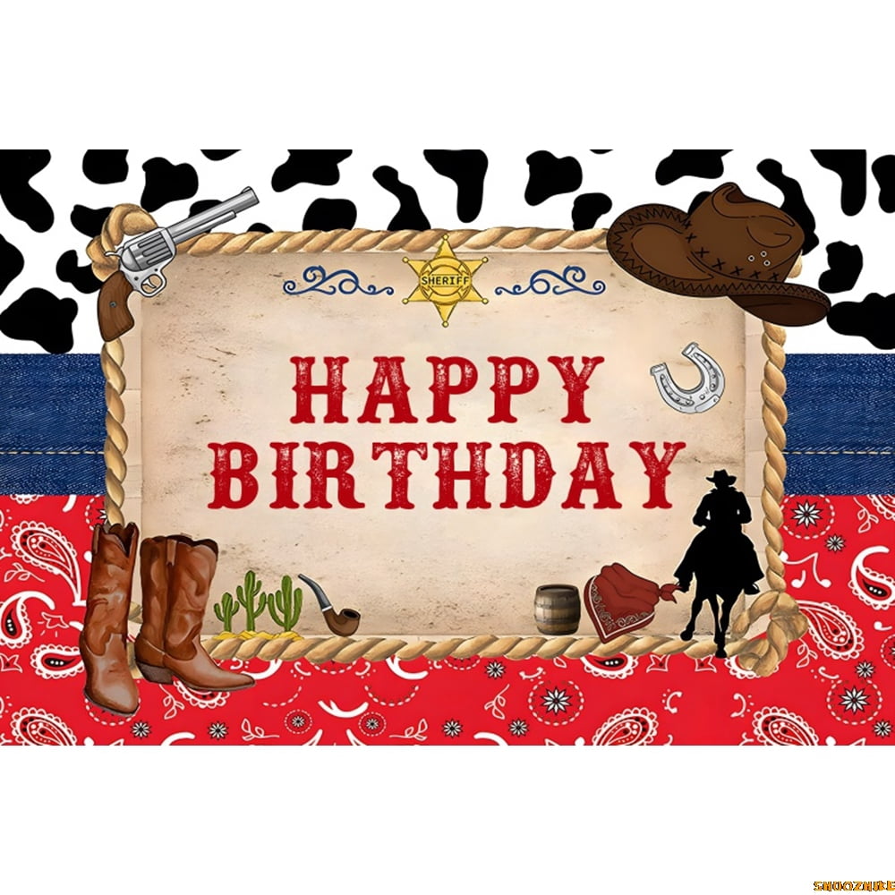 Custom Name Floral Cowgirl Horse Birthday Backdrop