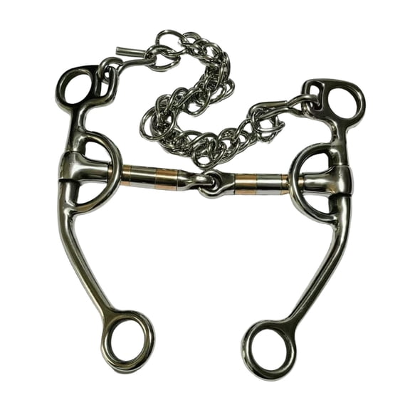 Horse Bit Trainer Ring Gear Stainless Steel Rotatable Mouthpiece for Equestrian Field Training Riders