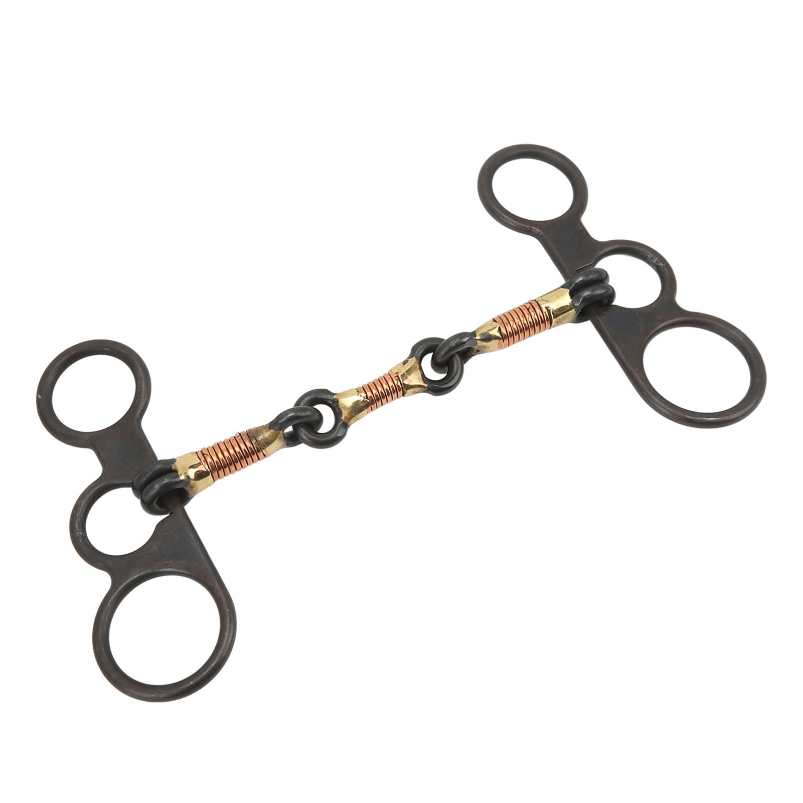 Horse Bit Western Style Leaf Pattern Carbon Steel Copper Ring Jointed