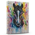 thumbnail image 1 of Horse Black Canvas Wall Art Animal Decor, Horse Black Canvas Prints Wild Animal Artwork for Living Room Bedroom Office 190HD574, 1 of 4