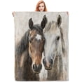 thumbnail image 1 of Horse Blanket,Animal Flannel Throw Blankets,Soft Warm Lightweight Cozy Plush Horses Throws for Bedroom Sofa Home Decor Gifts for Women Girls 80"x60", 1 of 6