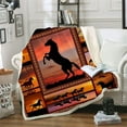 thumbnail image 1 of Horse Blanket Animal Print Throw Blanket Comfort Warmth Soft Cozy Blanket Fleece Blanket Couch Blanket Bed Throw TV Blanket Horse Lover (Throw - 50" x 60"), 1 of 6