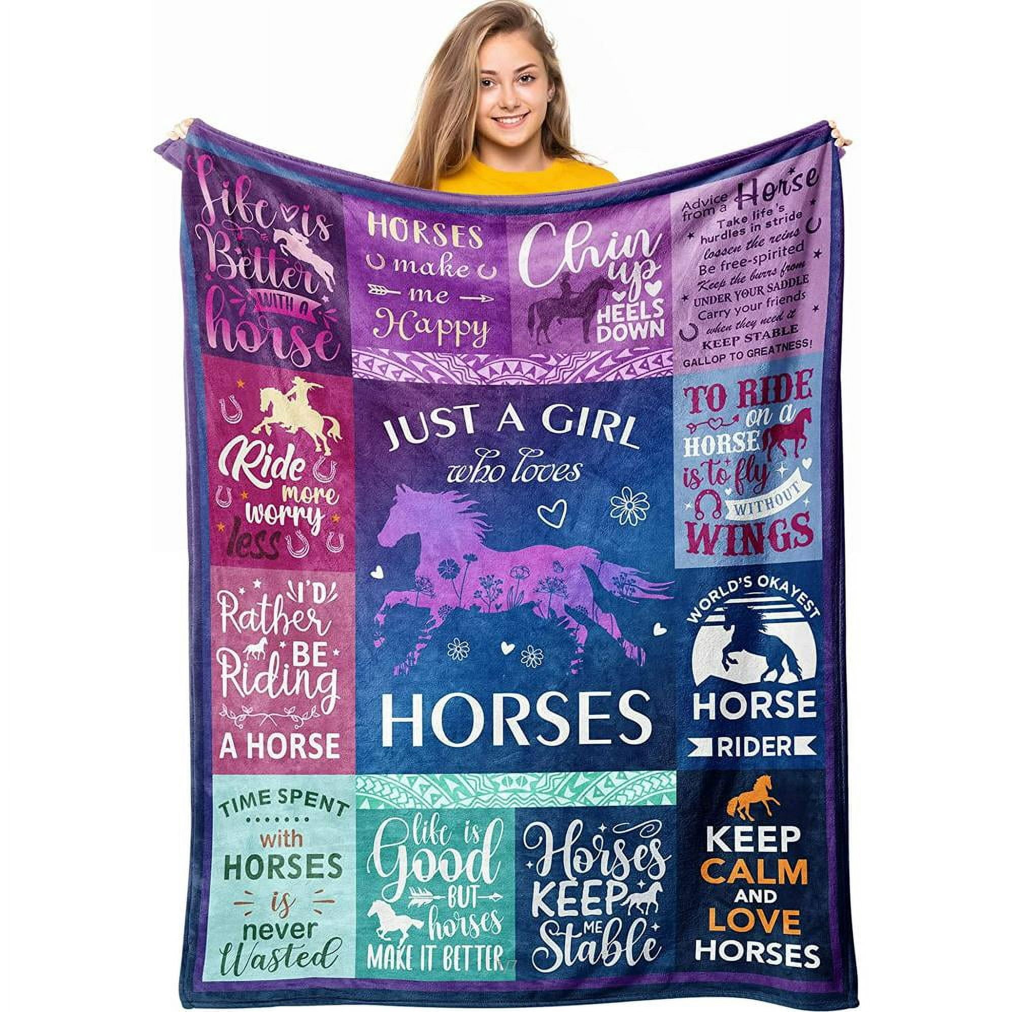 Horse Blanket for Girls, Best Gifts for Horse Lovers Girls, Just A Girl ...
