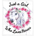 thumbnail image 1 of Horse Blanket for Girls - Horse Gifts for Girls/Women/Horse Lovers - Just A Girl Who Loves Horses - Soft Cozy Flannel Throw Blanket for Sofa Bed 60X80 Inch, 1 of 6