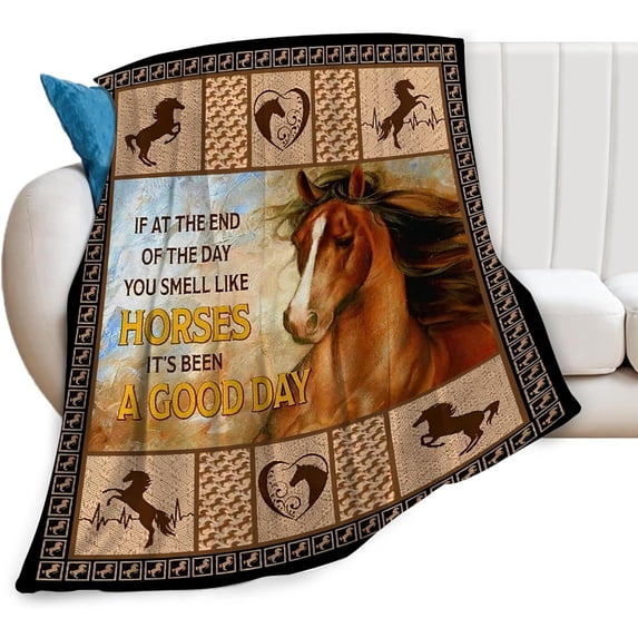Horse Blanket Horse Gifts for Girls Boys Horse Throw Blanket for Couch Sofa Bed Soft Warm Flannel Fleece for Kids adultss50 x60