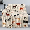 thumbnail image 1 of Horse Blanket, Soft Warm Fuzzy Fleece Plush Blanket 60''''x50'''', Smooth Cozy Flannel Throw Blanket for Bed/Couch/Office/Camping, 1 of 6