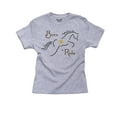 thumbnail image 1 of Horse Born To Ride Horseback Riding Equestrian Girl's Cotton Youth Grey T-Shirt, 1 of 2