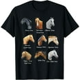 thumbnail image 1 of Horse Breeds Equestrian horseback riding gift for girls T-Shirt, 1 of 3