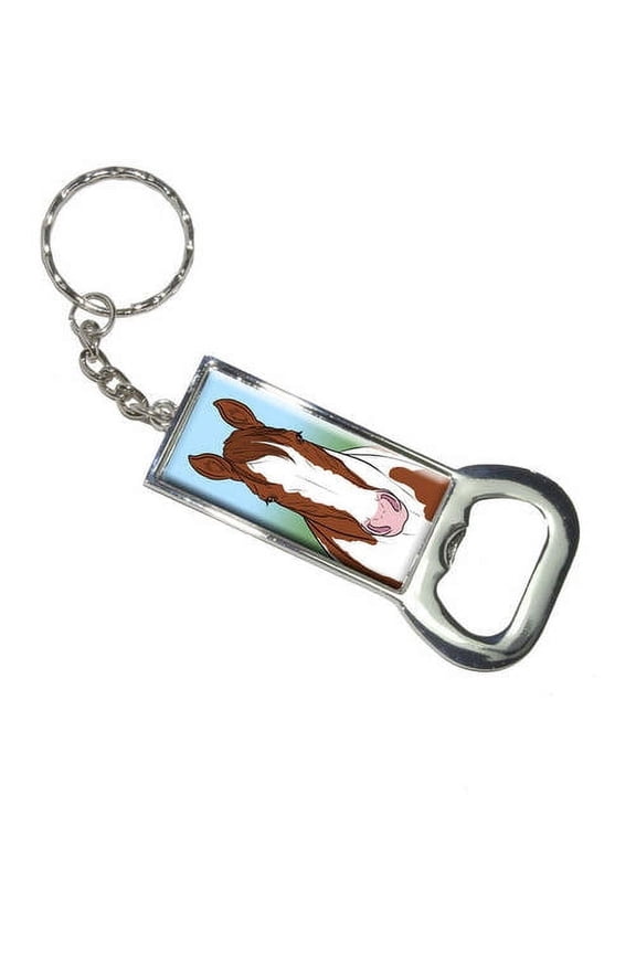 Horse Brown Paint Pinto Keychain Bottle Bottlecap Opener