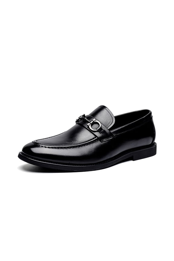 Horse Buckle Casual Shoes Men's Handmade Genuine Leather Retro British Men's Leather Shoes Slip-on Casual Shoes
