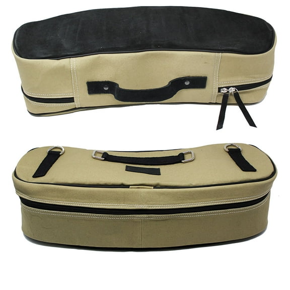Horse Canvas Leather Saddle Cantle Bag Trail Riding Water Resistant 102AA01GBK