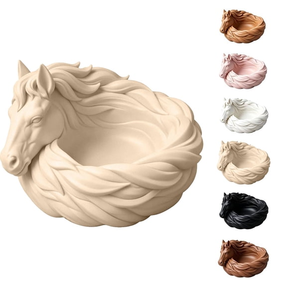 Horse Catchall Bowl for Keys, Jewelry & Coins, 5.12-Inch Decorative Horse Bowl, Equestrian Home Decor, Entryway Organizer, Horse Lover Gift (D)