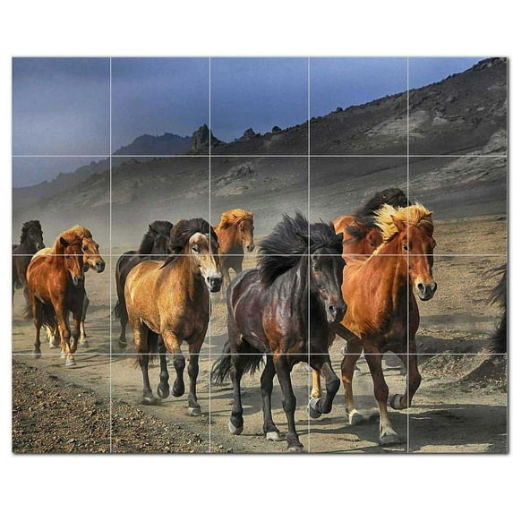 Horse Ceramic Tile Mural Kitchen Backsplash Bathroom Shower, 402840-L54