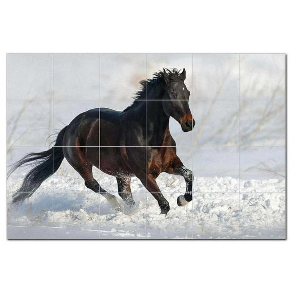 Horse Ceramic Tile Mural Kitchen Backsplash Bathroom Shower, 402841-XL64
