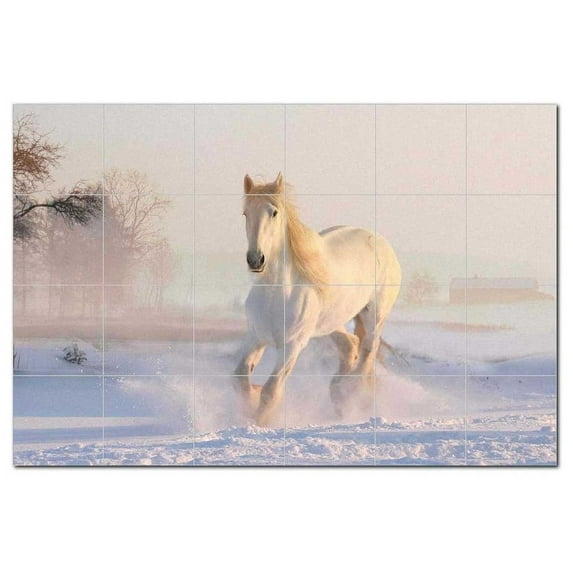 Horse Ceramic Tile Mural Kitchen Backsplash Bathroom Shower, 402845-XL64