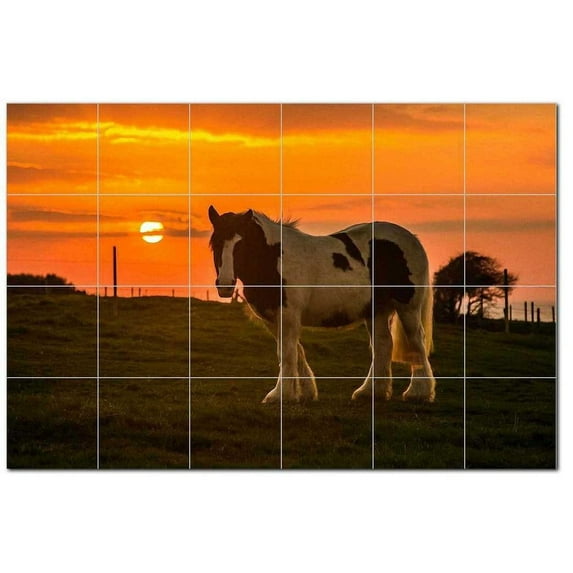 Horse Ceramic Tile Mural Kitchen Backsplash Bathroom Shower, 402846-M64