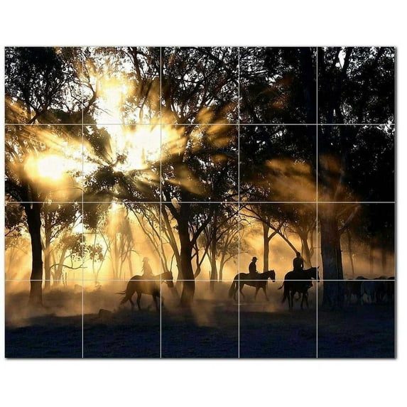 Horse Ceramic Tile Mural Kitchen Backsplash Bathroom Shower, 402847-XL54