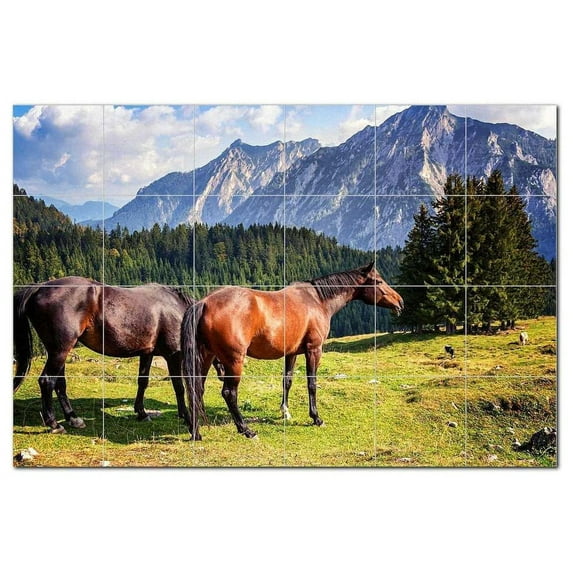 Horse Ceramic Tile Mural Kitchen Backsplash Bathroom Shower, 402867-L64