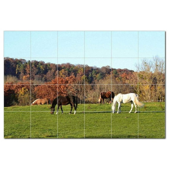 Horse Ceramic Tile Mural Kitchen Backsplash Bathroom Shower, 402884-L64
