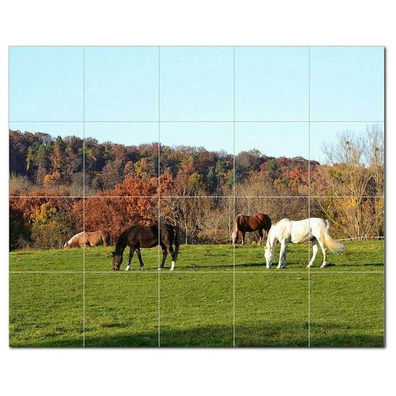 Horse Ceramic Tile Mural Kitchen Backsplash Bathroom Shower, 402884-M54