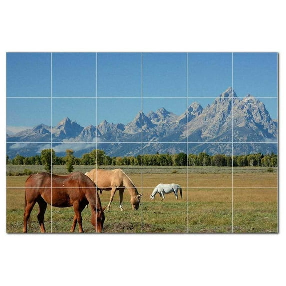 Horse Ceramic Tile Mural Kitchen Backsplash Bathroom Shower, 402900-S64