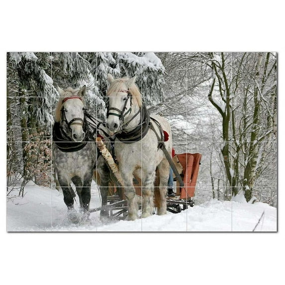 Horse Ceramic Tile Mural Kitchen Backsplash Bathroom Shower, 402923-S64