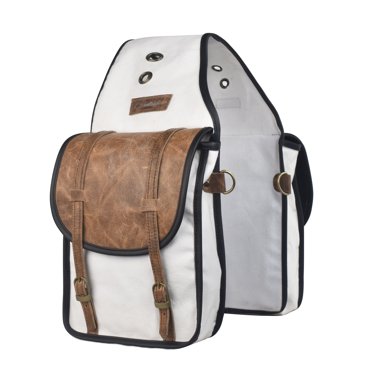 Western Saddle Canvas And Leather Trail Riding Saddle Bags – 3 Colors (Tough 1)