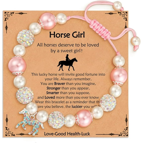 Horse Charm Bracelet Stuff Who Loved Horse/ Valentines Christmas Birthday Jewelry Gifts for Girls Kids Daughter