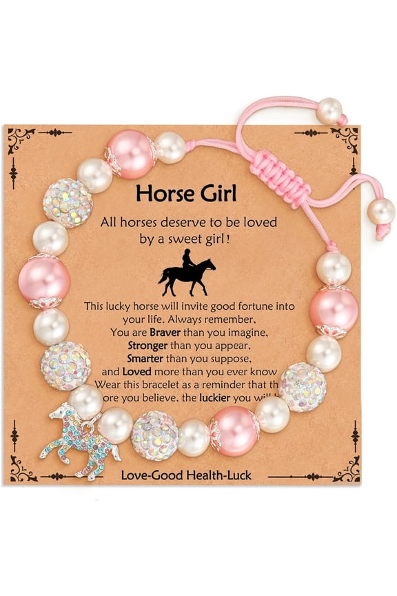 Horse Charm Bracelet Stuff Who Loved Horse/ Valentines Christmas Birthday Jewelry Gifts for Girls Kids Daughter