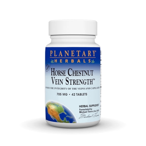 Planetary Herbals Horse Chestnut Vein Strength, Supports The Integrity Of The Veins And Capillaries*, 705mg - 42 Tablets