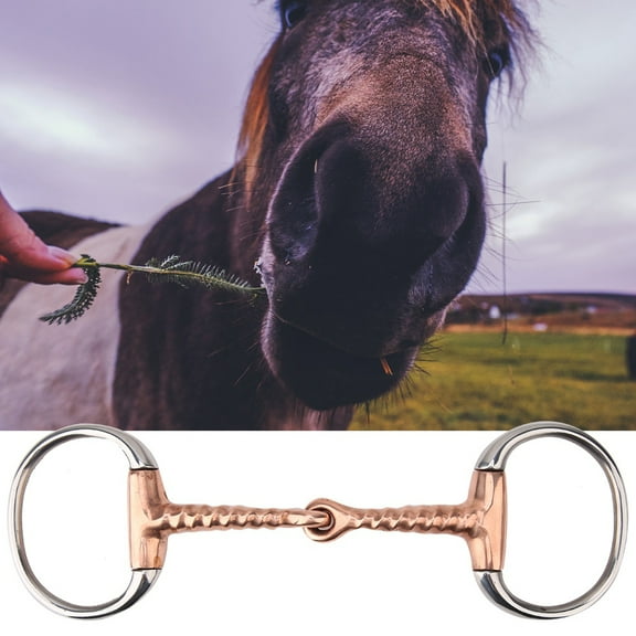 Horse Chew Stainless Steel Eggbutt Bit Copper Corkscrew Mouth