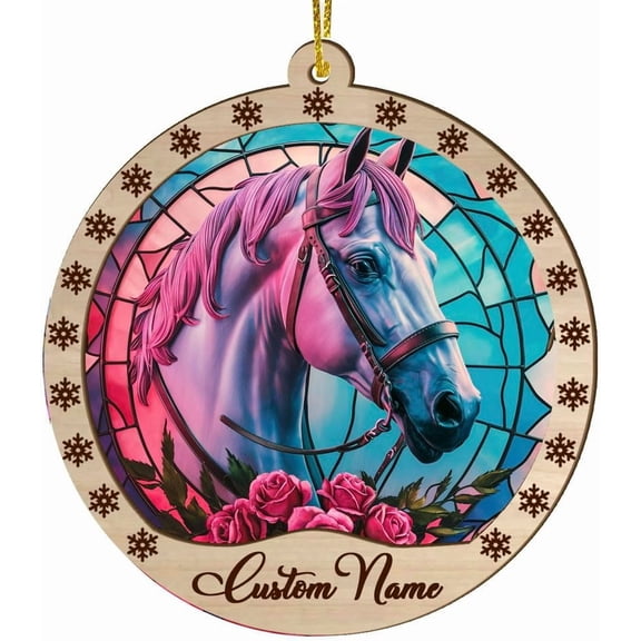 Horse Christmas Hanging Ornament - Horse Ornament - Horse Ornaments for Christmas Tree - Gifts for Horse Lovers - Horse Keepsake Ornament - Animal Lovers Gifts Fm2nal (Horse-s016)