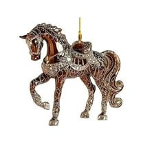 Horse Christmas Ornament 2025 - ‌Acrylic Horse Ornament with Rhinestones,Equestrian Christmas Tree Decor‌ with ‌Rustic Farmhouse Charm‌ for ‌Animal Lover Gifts‌ & ‌Horse Gifts for Women,1 PC