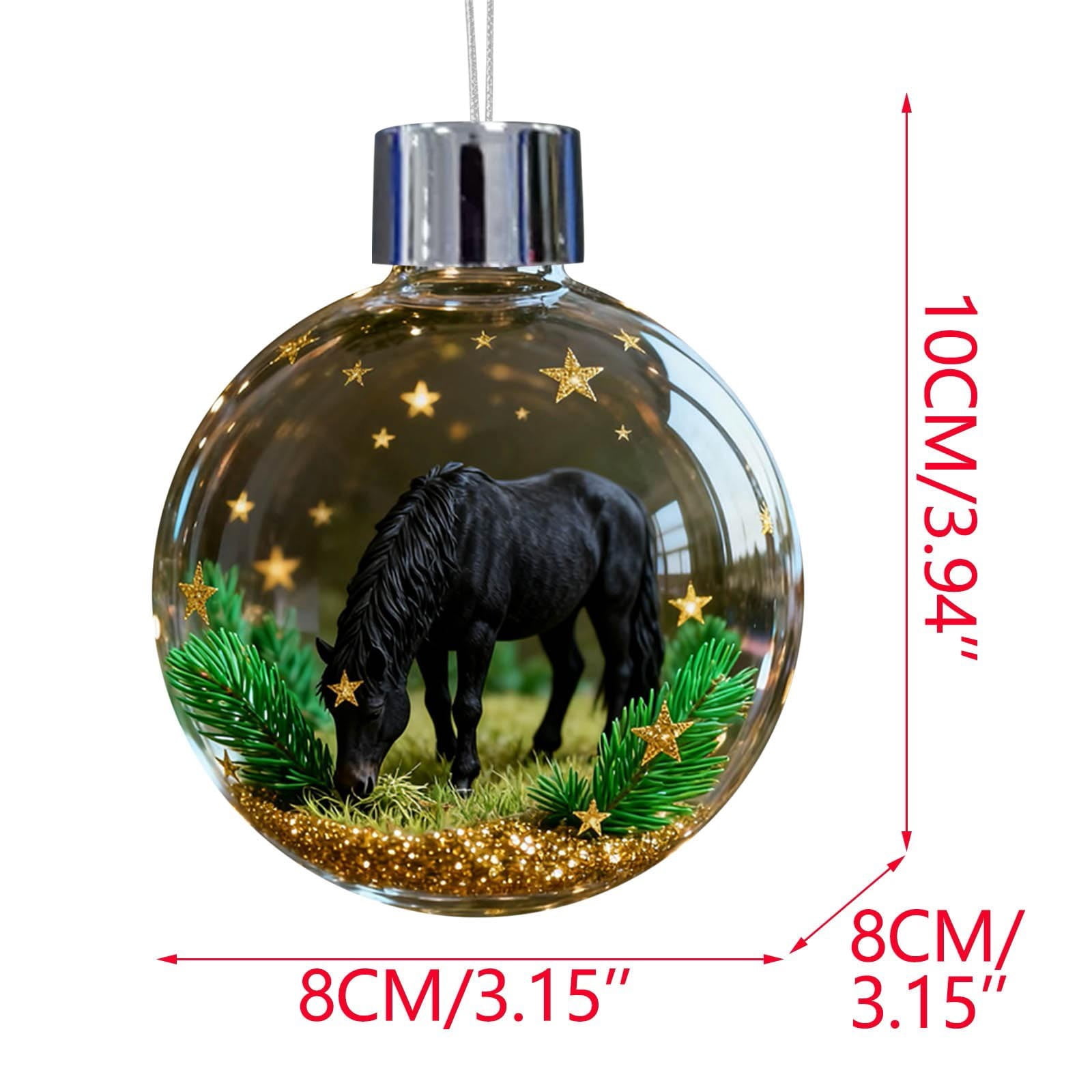 Image showcasing Horse Christmas Ornament Collection Crystal Glass Animal Ornaments ...