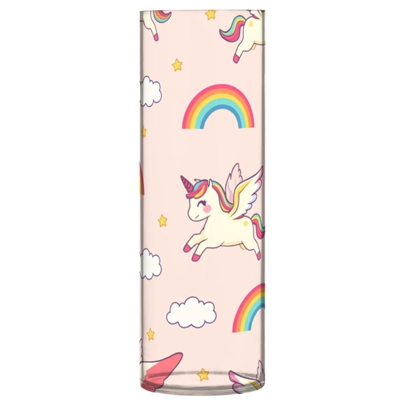 Horse Cloud Rainbow Pattern Vase Flower Vase Clear Unbreakable Plastic Tall Decorative 11.8in