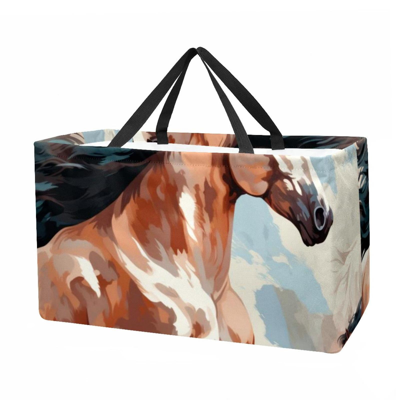 Horse Collapsible Oxford Cloth Storage Bin Reusable, Foldable, and