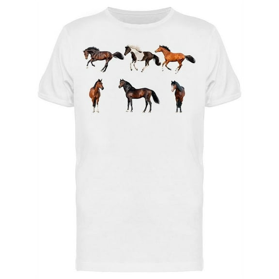 Horse Collection Isolated T-Shirt Men -Image by Shutterstock Men T-Shirt, Male XX-Large