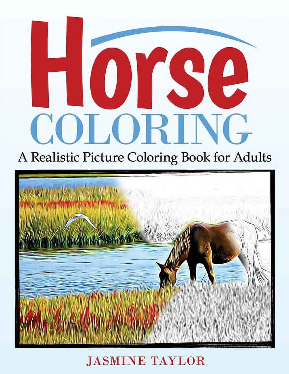 Horse Coloring: A Realistic Picture Coloring Book for Adults (Paperback ...