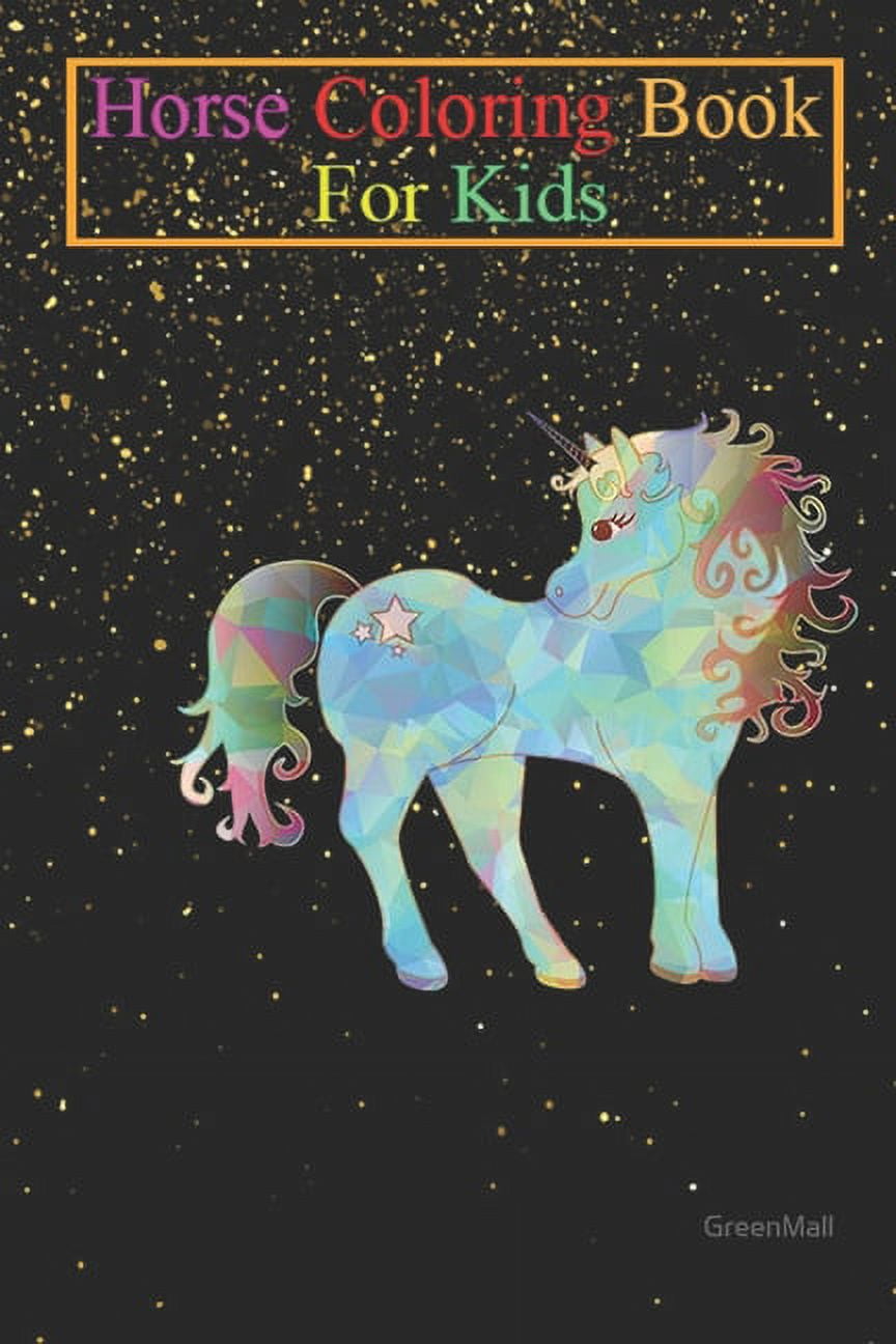 Horse Coloring Book For Kids : Blue Unicorn Animal Coloring Book - For Kids Aged 3-8 (Fun Activities Books) (Paperback)