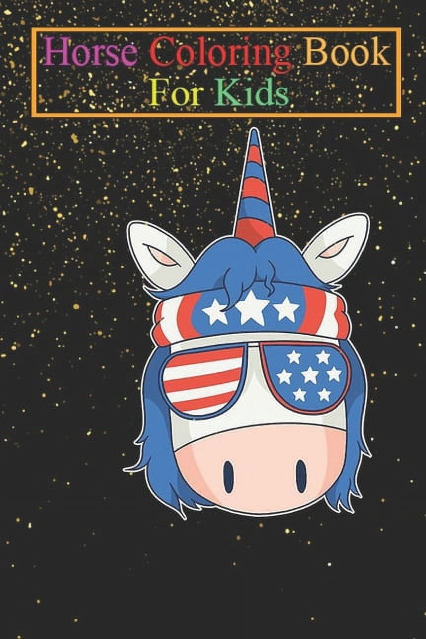 Horse Coloring Book For Kids: Unicorn Americana Animal Coloring Book - For Kids Aged 3-8 (Fun Activities Books) (Paperback)