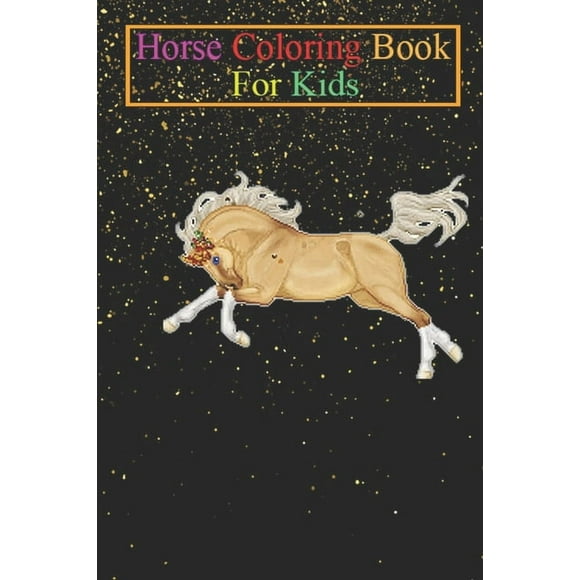 Horse Coloring Book For Kids: golden horse in flower crown pixel art Animal Coloring Book - For Kids Aged 3-8 (Fun Activities Books) (Paperback)