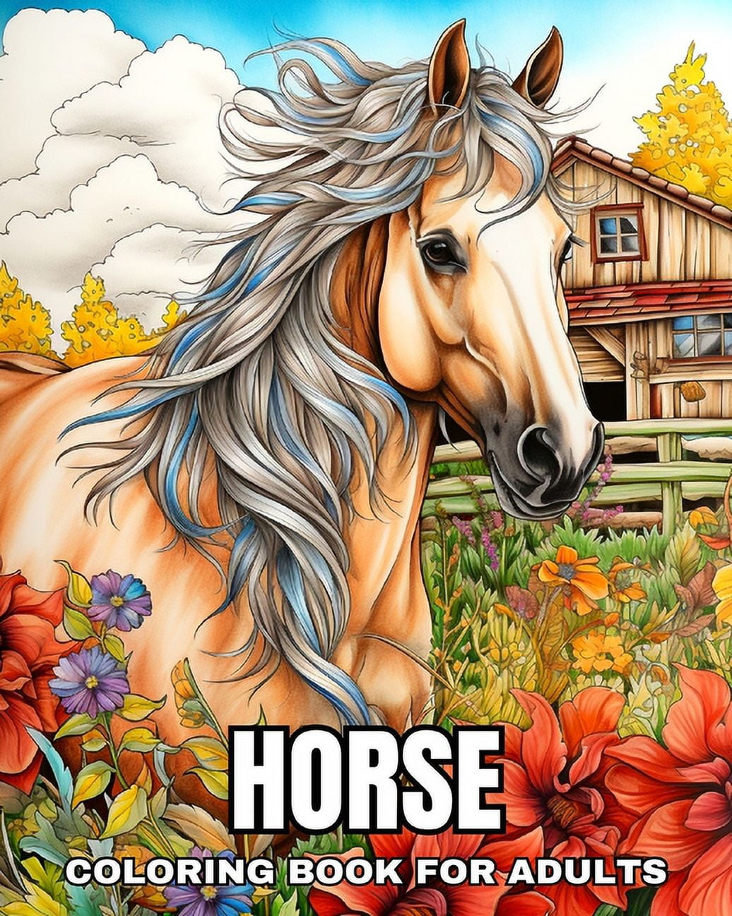 Horse Coloring Book for Adults: Colouring Pages for Adults and Teens ...