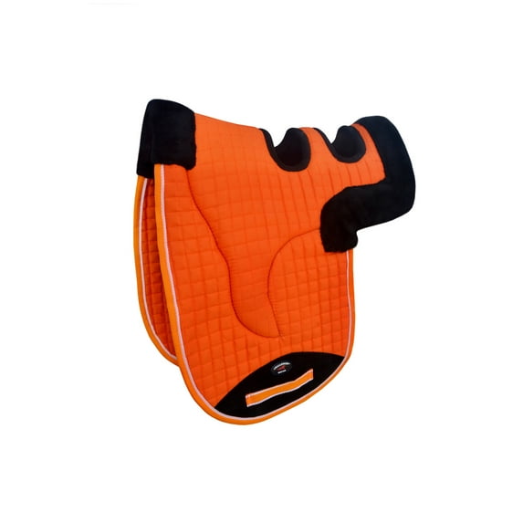 Horse Contoured Fleece Lined Quilted English Saddle Pad Orange 72153OR