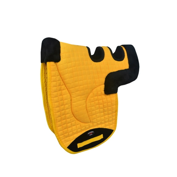 Horse Contoured Fleece Lined Quilted English Saddle Pad Yellow 72153YL