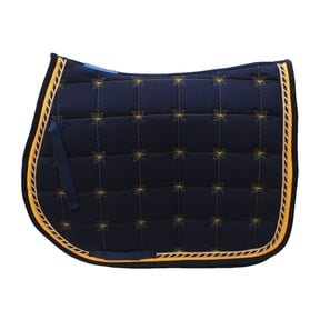 Horse Cotton Quilted All Purpose ENGLISH SADDLE PAD Trail Contoured Navy 72F39